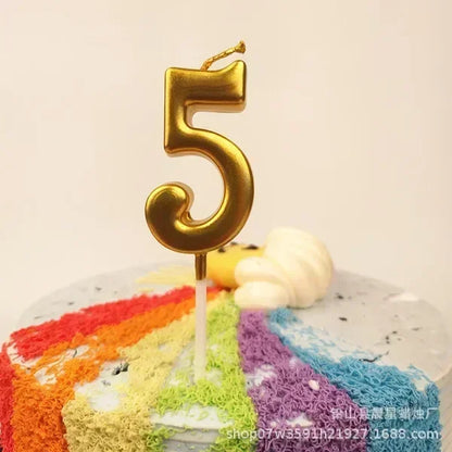 1 pz buon compleanno numero torta candele 0 1 2 3 4 5 6 7 8 9 Cake Topper oro nastro nero compleanno candela festa regalo casa Docer