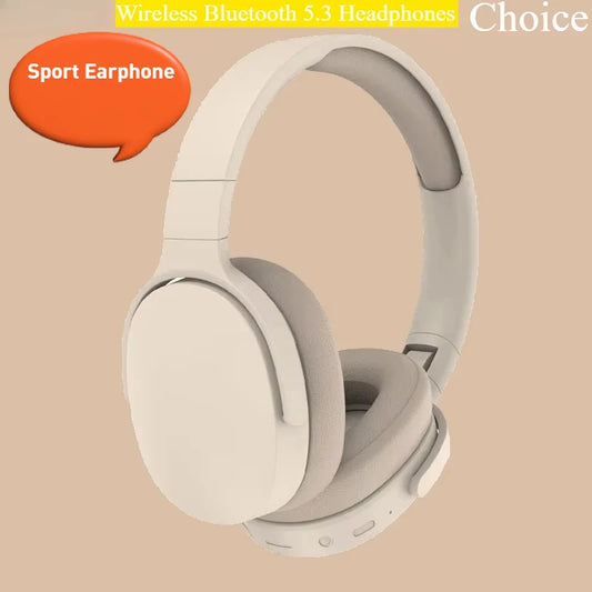 # P2961 Cuffie wireless Bluetooth 5.3 Cuffie stereo Hi-Fi sopra l'orecchio Vero sport con auricolari Lettore musicale TF/AUX con microfono HD
