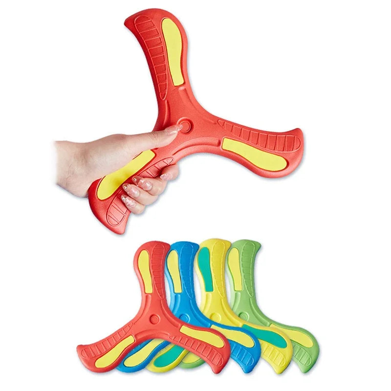 Bambini Boomerang Morbido Croce a tre foglie Giocattolo interattivo da esterno per bambini adulti Educazione precoce Puzzle Regalo di decompressione