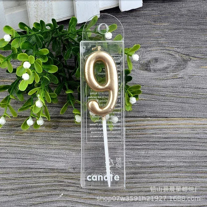 1 pz buon compleanno numero torta candele 0 1 2 3 4 5 6 7 8 9 Cake Topper oro nastro nero compleanno candela festa regalo casa Docer
