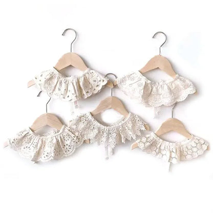 Bavaglino in pizzo Accessori per neonati Colletto in pizzo per bambini coreani Sciarpa con bavaglino per bambini femminile cava carina