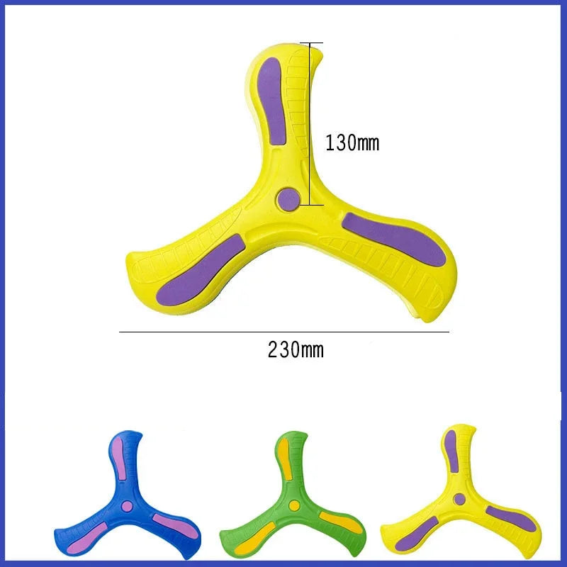 Bambini Boomerang Morbido Croce a tre foglie Giocattolo interattivo da esterno per bambini adulti Educazione precoce Puzzle Regalo di decompressione