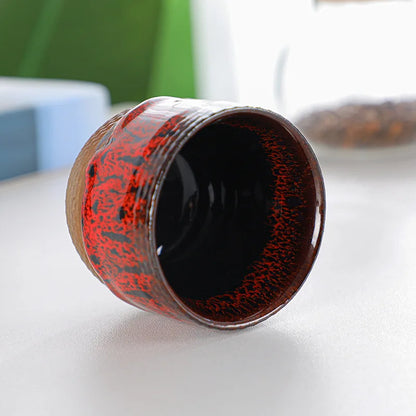 Tazza creativa retrò in argilla grossolana Tazza da caffè con trasmutazione del forno in ceramica retrò da 150 ml
