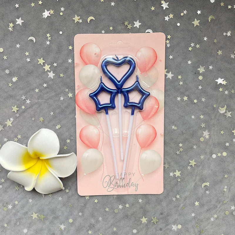 Star Heart Girl Bambini Compleanno Candela scintillante Decorazione torta romantica Nuove candele aromatiche decorative per la casa