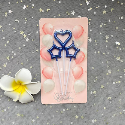 Star Heart Girl Bambini Compleanno Candela scintillante Decorazione torta romantica Nuove candele aromatiche decorative per la casa