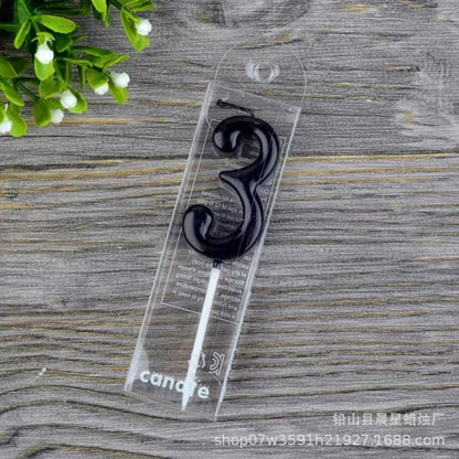 1 pz buon compleanno numero torta candele 0 1 2 3 4 5 6 7 8 9 Cake Topper oro nastro nero compleanno candela festa regalo casa Docer