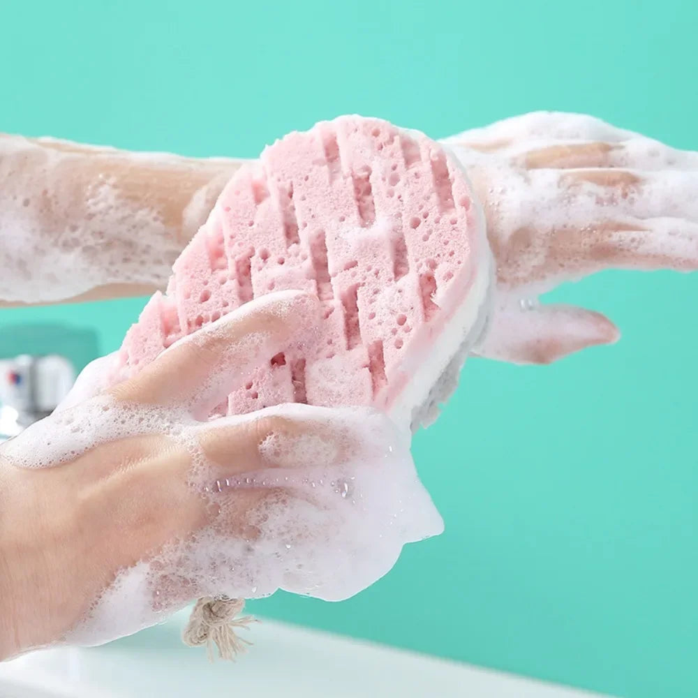 Asciugamano da bagno in spugna a 3 strati Scrub corpo Spazzola da massaggio Pulizia profonda Panno per il viso Scrubber per la pelle Esfoliante Cura della pelle Accessori per la doccia