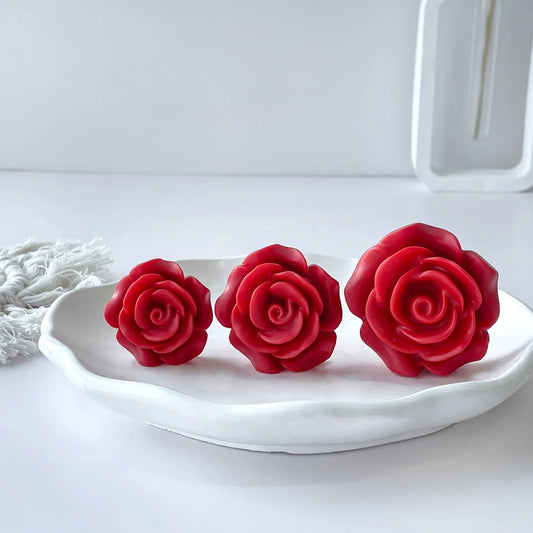 1 pz S/M/L rilievo rosa fiore forma candela profumata 3D rosa romantica fatta a mano cera di soia matrimonio Set regalo di compleanno di san valentino