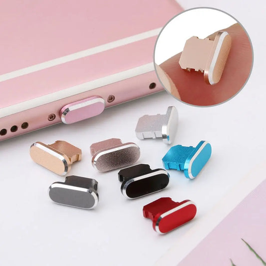 1PC porta di ricarica in metallo tappo antipolvere per iPhone15 14 13 12 11 X XR Max 8 7 Plus accessorio per telefono coperchio del cappuccio della spina di ricarica