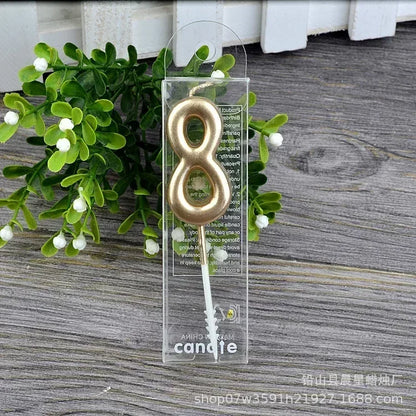 1 pz buon compleanno numero torta candele 0 1 2 3 4 5 6 7 8 9 Cake Topper oro nastro nero compleanno candela festa regalo casa Docer