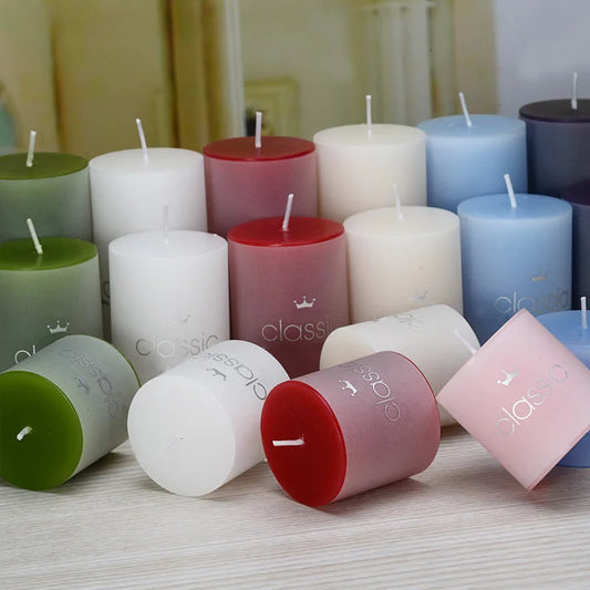 Candele a colonna per uso domestico da φ5 cm per emergenza 3 dimensioni 8 colori Candele profumate opzionali Candele senza fumo per la preghiera Decorazioni per la casa