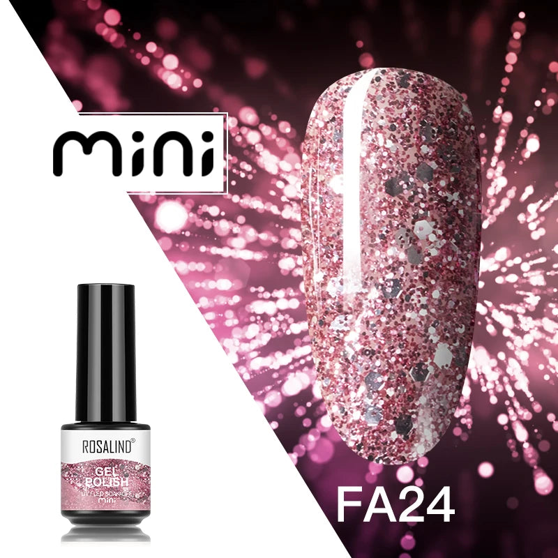 ROSALIND 120 colori smalto per unghie Glitter Shiny Base Gel Top Coat UV LED Gel Nail Art vernice Manicure Gel per unghie Semi permanente