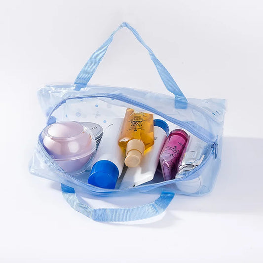 Borse per il nuoto all'aperto borsa portaoggetti impermeabile in PVC accessori per piscina da spiaggia per bagno trasparente custodia per trucco da donna di grande capacità