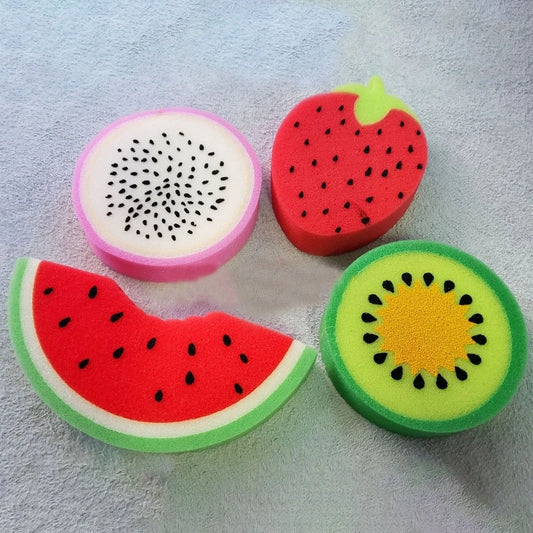 Carino A Forma Frutta Esfoliante Morbida Spugna Corpo Scrubber Bagno Esfoliante Scrub Strumento Rimozione Spugna Doccia
