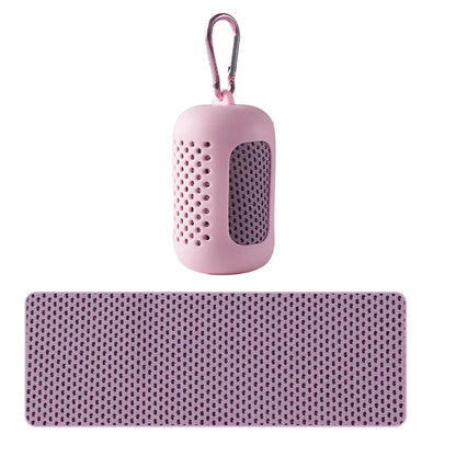 Asciugamano freddo circolare portatile avvolto in silicone Asciugamano rinfrescante Asciugamani in fibra di poliestere ad asciugatura rapida Accessori da spiaggia Sport Fitness
