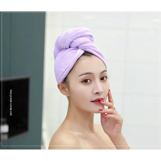 Donne Magic Microfibra Asciugatura rapida Asciugamano per capelli Cappello Asciugamano Bagno Avvolgere il bagno Cappello Quick Cap Turbante Asciutto Toallas Bagno Doccia