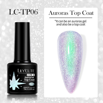 LILYCUTE Smalto per unghie gel glitterato Nero Argento Smalto gel con paillettes super brillanti Soak Off UV LED Gel UV semipermanente per unghie