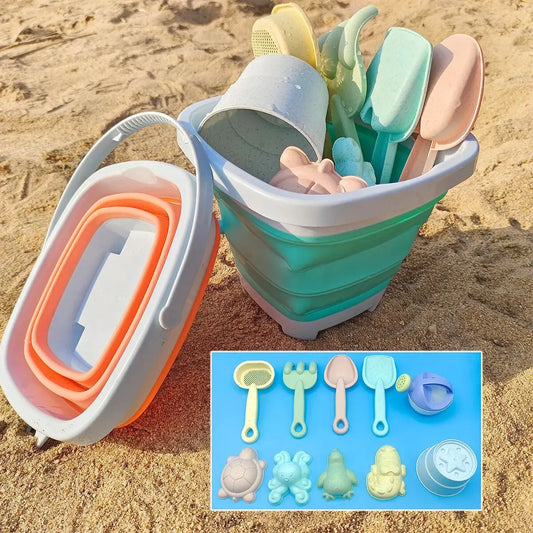11 PCS giocattoli da spiaggia per bambini giocattoli di sabbia Set per bambini giocattoli Sandbox con secchio pala rastrello Set estate regalo per bambini all'aperto