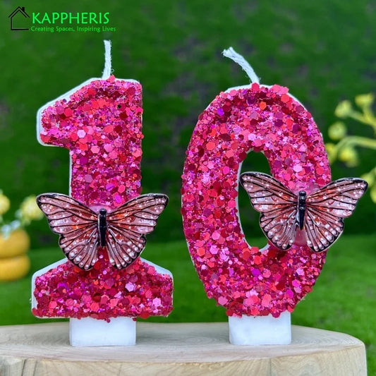 Sparklers Farfalla Compleanno Candela Ragazza Bougie Papillon Rosa Candele Compleanno Per Bambini Ragazze Numero Torta Topper Decorazioni