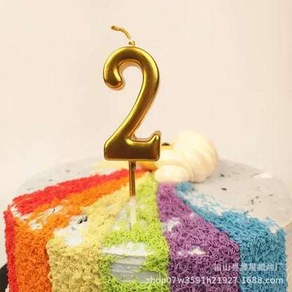 1 pz buon compleanno numero torta candele 0 1 2 3 4 5 6 7 8 9 Cake Topper oro nastro nero compleanno candela festa regalo casa Docer