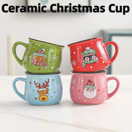 Tazza di natale in ceramica da 150ML Cartoon Santa Style Cute Elk Mousse Cup colazione acqua strumenti per bere caffè tazza di latte per la casa