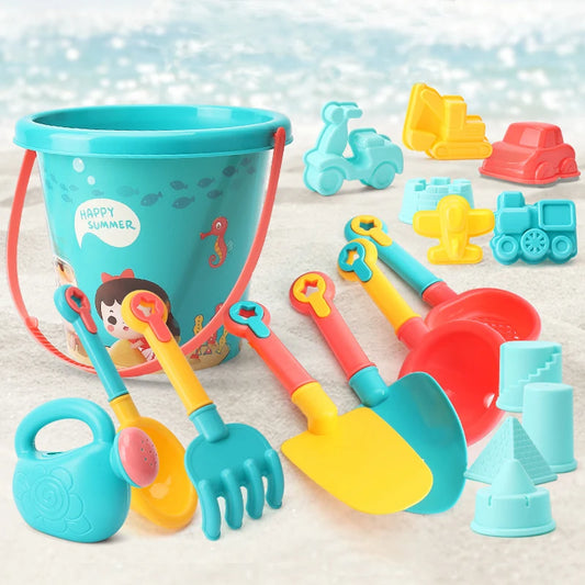 Giocattoli da spiaggia per bambini Set di sabbia secchio di sabbia pala da spiaggia giocattoli per bambini gioco da spiaggia estivo giocattoli per bambini strumenti per giochi d'acqua