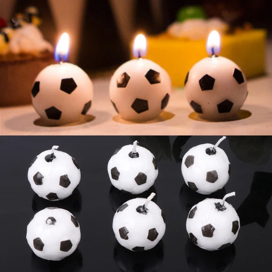 6 pezzi/set candele da calcio per palloni da calcio per decorazione forniture per bambini per feste compleanno