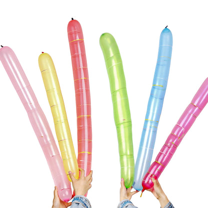 Giocattoli con palloncino a razzo volante addensato Giocattoli gonfiabili per esterni con palloncino lungo in gomma volante multicolore divertente per bambini all'ingrosso