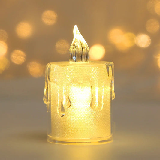 Candela LED senza fiamma che desidera luce da tè Candela senza fiamma bianca calda Halloween Natale Matrimonio Matrimonio Decor Candela a lume di candela di 4 dimensioni
