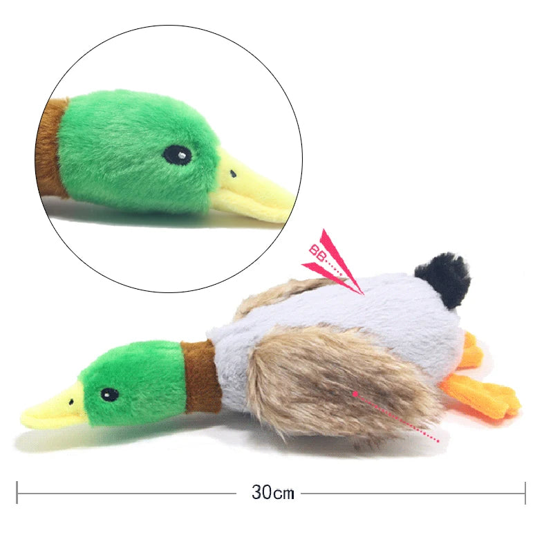 Simpatici cani di peluche con anatra che stridono giocattoli Divertenti giochi per animali domestici Giocattolo da masticare interattivo per accessori per animali domestici di taglia piccola e media