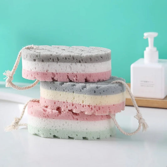 Asciugamano da bagno in spugna a 3 strati Scrub corpo Spazzola da massaggio Pulizia profonda Panno per il viso Scrubber per la pelle Esfoliante Cura della pelle Accessori per la doccia