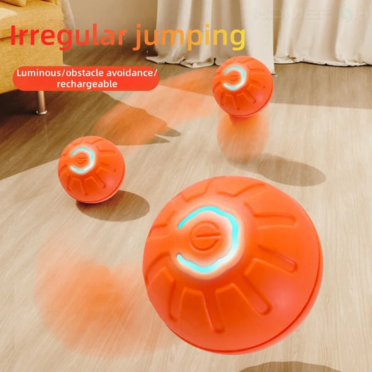 Giocattolo per animali domestici con palla da salto intelligente, movimento automatico, resistente alla masticazione, con ricarica USB, per giochi interattivi per cani e gatti