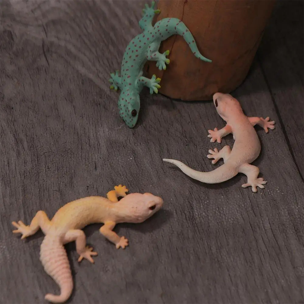 Geco Scherzo Puntelli Simulazione Lucertola Figure Figurine di animali Giocattoli cognitivi Figura Giocattoli animali Giochi per famiglie Lucertole Modello d'azione