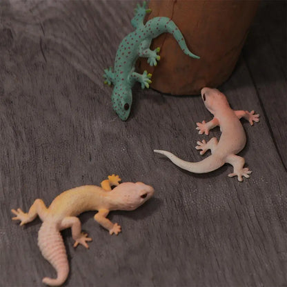 Geco Scherzo Puntelli Simulazione Lucertola Figure Figurine di animali Giocattoli cognitivi Figura Giocattoli animali Giochi per famiglie Lucertole Modello d'azione