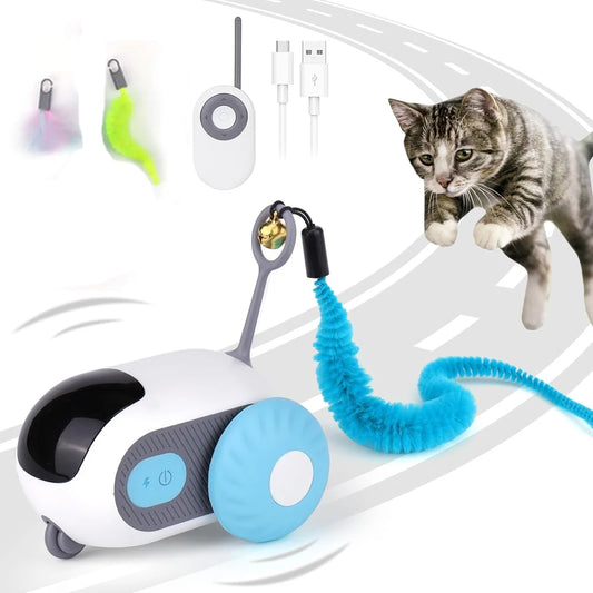 Giocattolo per gatti intelligente 2 modalità Auto giocattolo telecomandata in movimento automatico per gatti Cani Gioco interattivo Addestramento per gattini Forniture per animali domestici