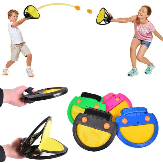 Gioco di cattura della palla genitore-figlio Gioco di cattura della palla Giocattolo per racchetta da spiaggia all'aperto Palla da lancio Ping pong Clip a mano Regalo per bambini