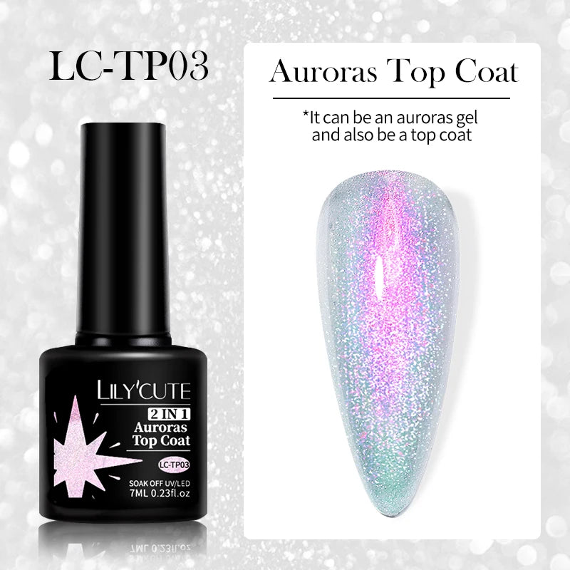 LILYCUTE Smalto per unghie gel glitterato Nero Argento Smalto gel con paillettes super brillanti Soak Off UV LED Gel UV semipermanente per unghie