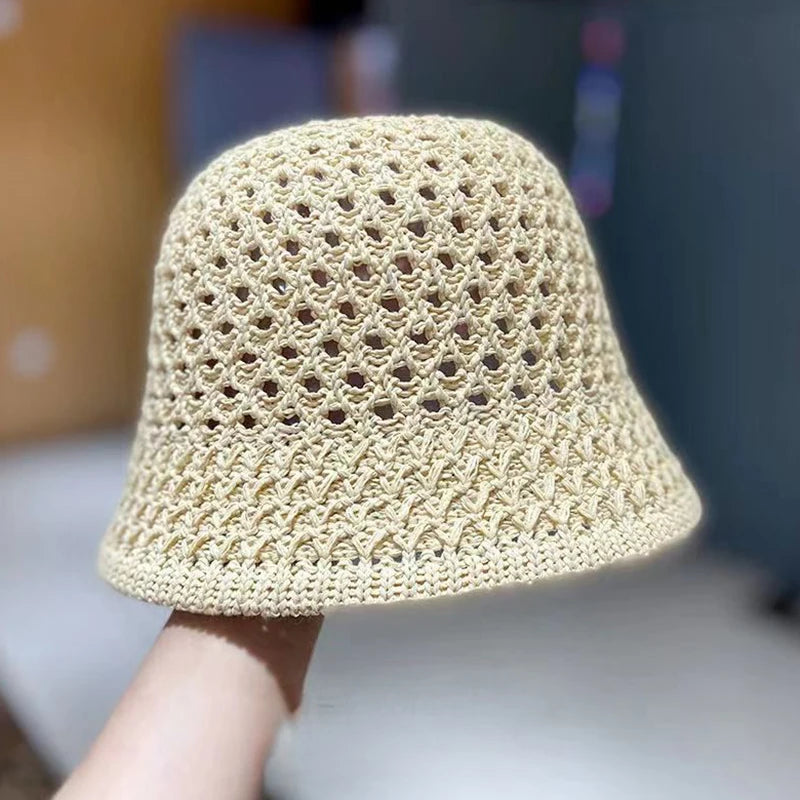 Cappello da pescatore Cappello lavorato a maglia cavo primavera estate Cappello da sole tinta unita Cappellino da pescatore Berretto da spiaggia pieghevole casual